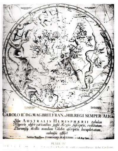 Constelações do Hemisfério Sul, da &39;Sinopse dos Cometas&39; de Sir Edmund Halley (1656-1742) 1705 de English School