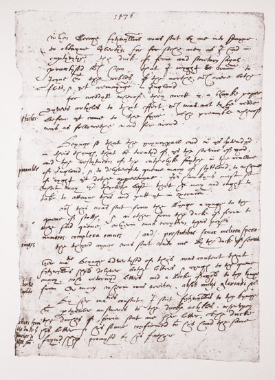 Cópia de um memorando de John Hawkins sobre suas relações com a Espanha, 1576 de English School