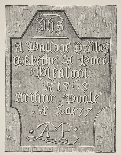 Cópia de uma escultura de Arthur Poole na parede de sua cela de prisão na Torre, 1568 de English School