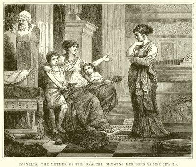 Cornelia, a mãe do Gracchi, mostrando seus filhos como suas jóias de English School