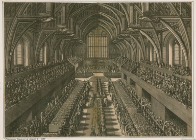 Banquete de coroação de James II, 1685, em Westminster Hall, Londres de English School