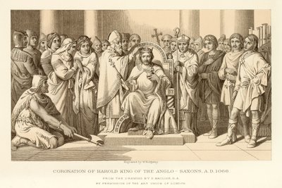 Coroação de Harold King of the Anglo Saxons de English School