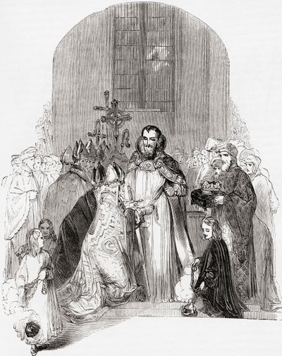 Coroação de Henrique IV, de Old England: A Pictorial Museum, pub. 1847 de English School