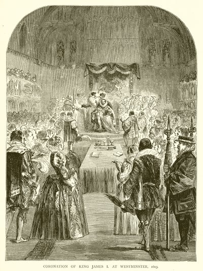 Coroação do rei Jaime I em Westminster, 1603 de English School