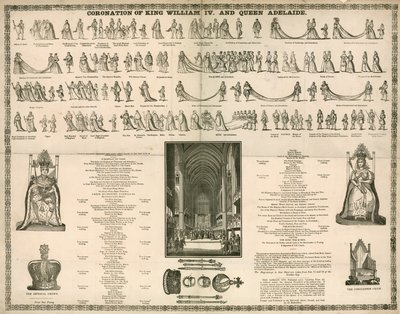 Coroação do rei William IV e da rainha Adelaide de English School