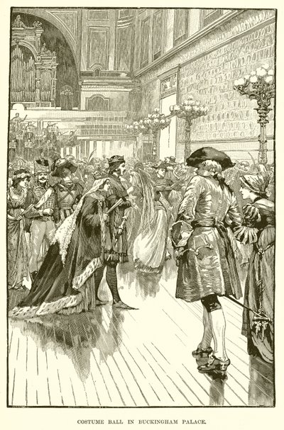 Traje de bola no Palácio de Buckingham de English School
