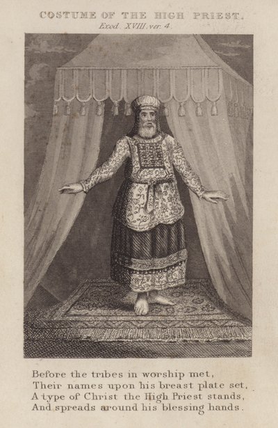 Figurino do Sumo Sacerdote, Êxodo XVIII, ver 4 (gravura) de English School