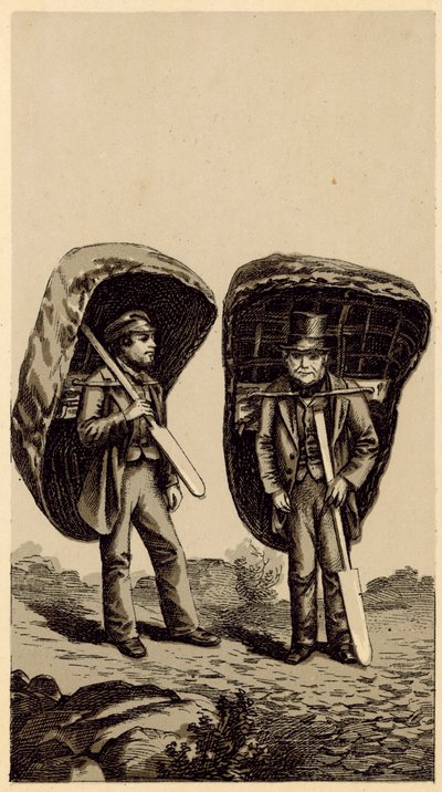 Trajes do País de Gales: Pescadores de Salmão (lito) de English School