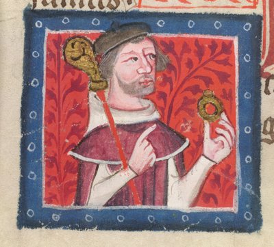 Algodão Nero D VII fol.87v Henrique de Blois, do "Livro de Ouro de St. Albans" de Thomas Walsingham de English School