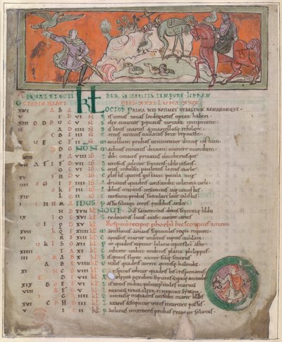 Algodão Tibério B. V, Parte 1, f.7v Ilustração de um 