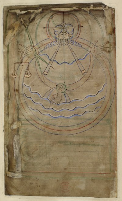 Cotton ms tiberius c vi f007v Representação esquemática da Criação, ilustração de 