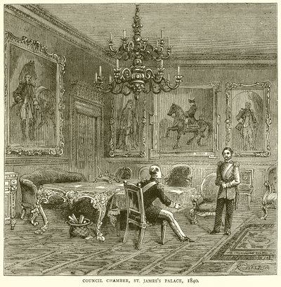 Câmara do Conselho, St. Jamess Palace, 1840 de English School