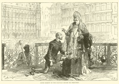 Conde Egmont no cadafalso antes de sua execução de English School