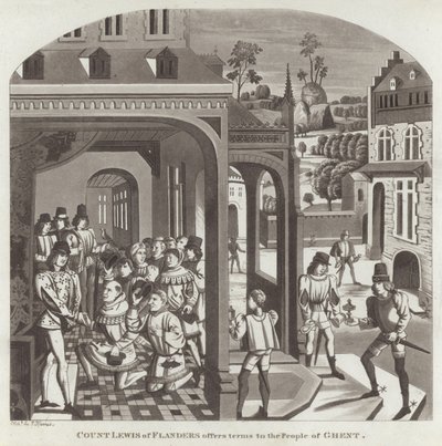 Conde Lewis de Flandres oferece termos para o povo de Ghent de English School