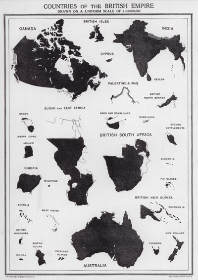 Países do Império Bristish (litografia) de English School