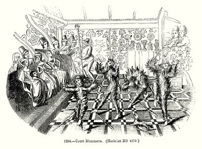 Os Mummers da Corte (gravura) de English School
