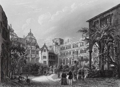 Pátio do Tribunal de Heidelberg (gravura) de English School