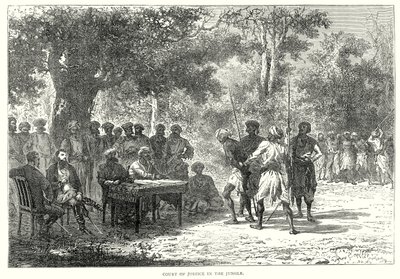 Tribunal de justiça na selva (gravura) de English School