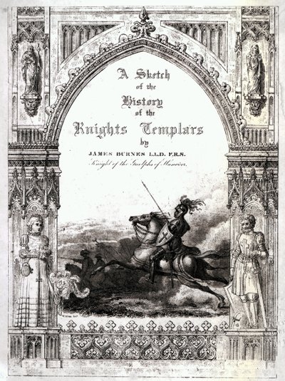 Capa de Um Esboço da História dos Cavaleiros Templários, de James Burnes de English School