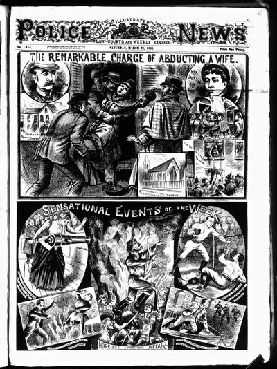 Capa do Illustrated Police News, sábado, 21 de março de English School
