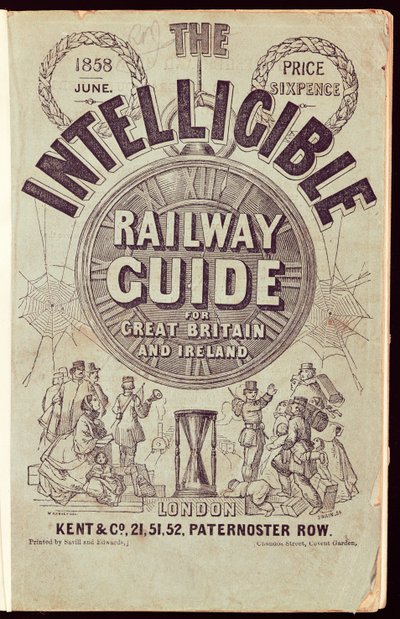 Capa do "The Intelligible Railway Guide", junho de 1858 (impressão) de English School