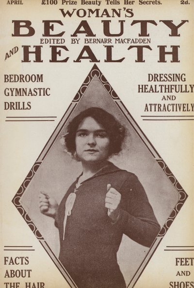 Capa da edição da revista Woman "s Beauty and Health, 1913 de English School