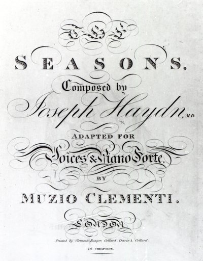 Capa da súmula de &39;Seasons&39; de Joseph Haydn (1732-1809) de English School