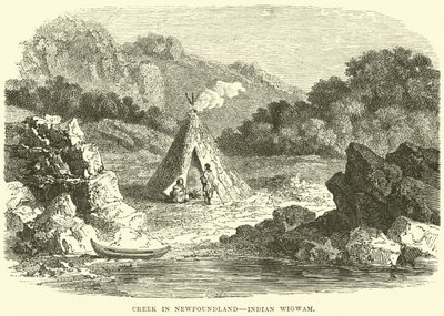 Riacho, em, newfoundland, indianas, wigwam de English School