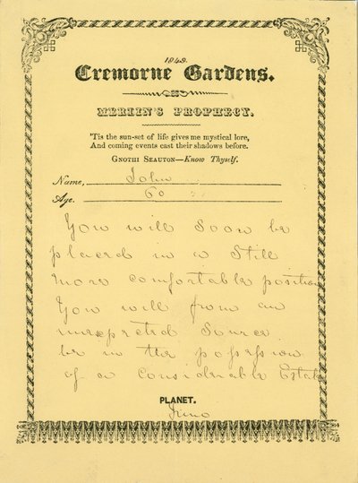 Jardins de Cremorne, Londres: Merlins Prophecy de English School