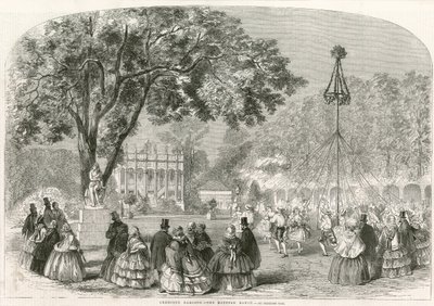 Cremorne Gardens, Londres, a dança do maypole de English School