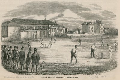 Jogo de críquete no Lords Cricket Ground, St Johns Wood de English School