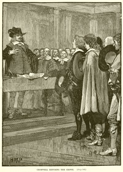 Cromwell recusando a coroa de English School