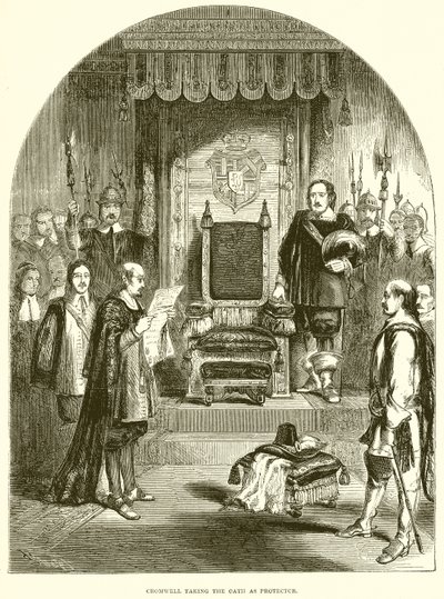 Cromwell tomando o juramento como protetor de English School
