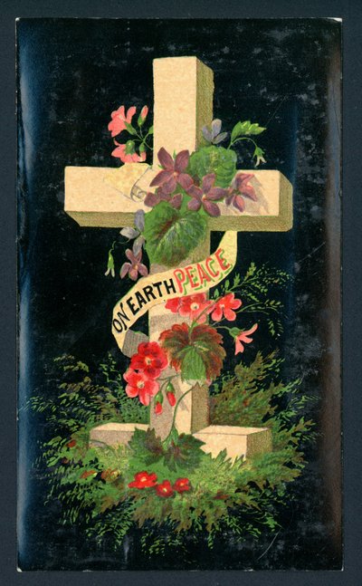 Cruz com flores, cartão de Natal de English School