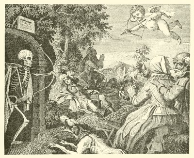 Cupido e morte (gravura) de English School
