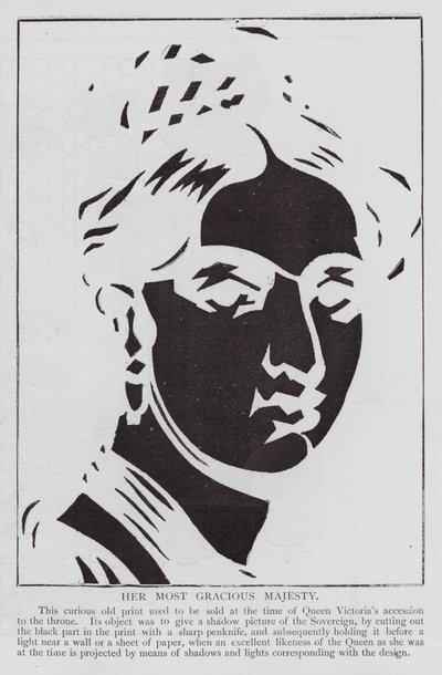 Retrato recortado da Rainha Vitória (gravura) de English School