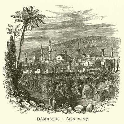 Damasco, Atos, ix, 27 (gravura) de English School