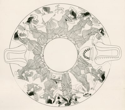 Dança de Maenads para Dionysos (gravura) de English School
