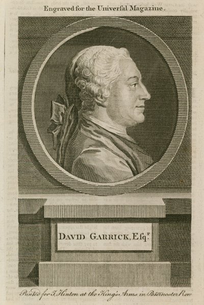 David Garrick, gravado para a revista Universal de English School