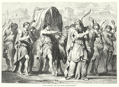 David trazendo a Arca de Kirjath-Jearim (gravura) de English School