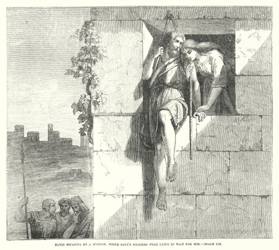David escapando por uma Janela, enquanto os Soldados de Saul estavam deitados em Espera por ele, Salmo LIX (gravação) de English School