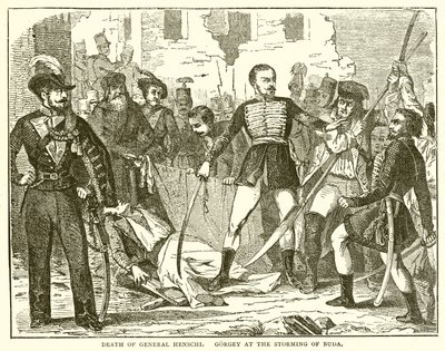 Morte do general Henschi. Gorgey no assalto de Buda de English School