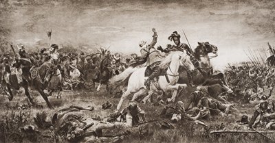 Morte de Gustavus Adolphus, ilustração de &39;The Outline of History&39; de HG Wells, Volume II, publicado em 1920 de English School