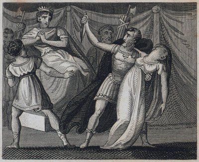 Morte de Verginia, Roma, 449 a.C. (gravura) de English School