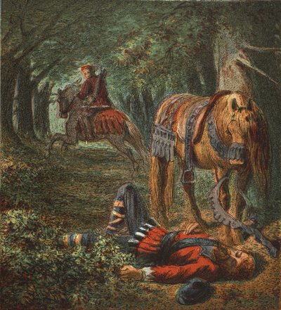 Morte de Guilherme, o Segundo, pub. 1890 (litografia a cores) de English School