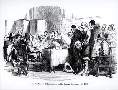 Declaração de Independência na Sabóia, 29 de setembro de 1658 (gravura) (foto bw) de English School