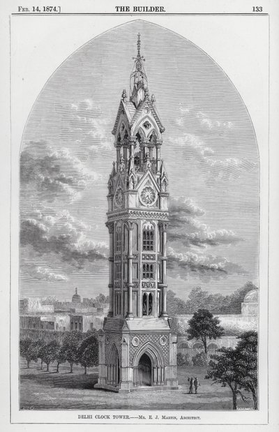 Torre do Relógio de Deli (gravura) de English School