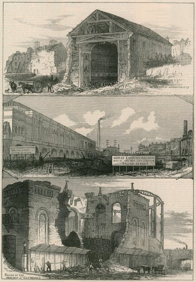 Demolições para as extensões Great Eastern Railway para Broad Street de English School