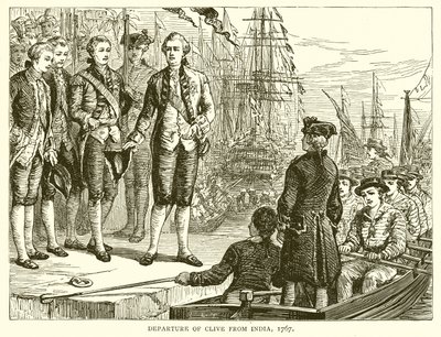 Partida de Clive da Índia, 1767 de English School