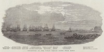 Saída da Frota Francesa Oceânica de Brest (gravura) de English School